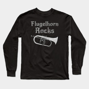 Flugelhorn Rocks, Hornist Goth Heavy Rock Brass Musician Long Sleeve T-Shirt